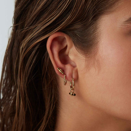 T-Bar Hoop Earrings Silver